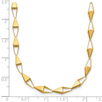 14K Gelbgold Poliert Geometric Glieder Halskette