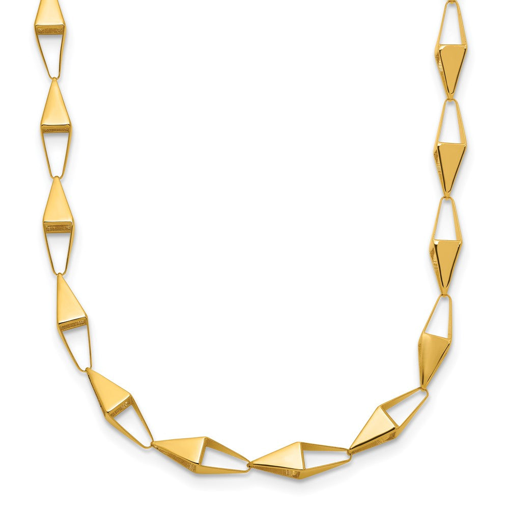 14K Gelbgold Poliert Geometric Glieder Halskette