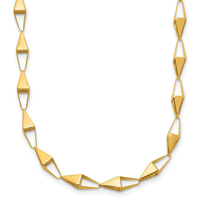 14K Gelbgold Poliert Geometric Glieder Halskette