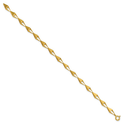 14K Gelbgold Poliert Geometric Glieder Armband
