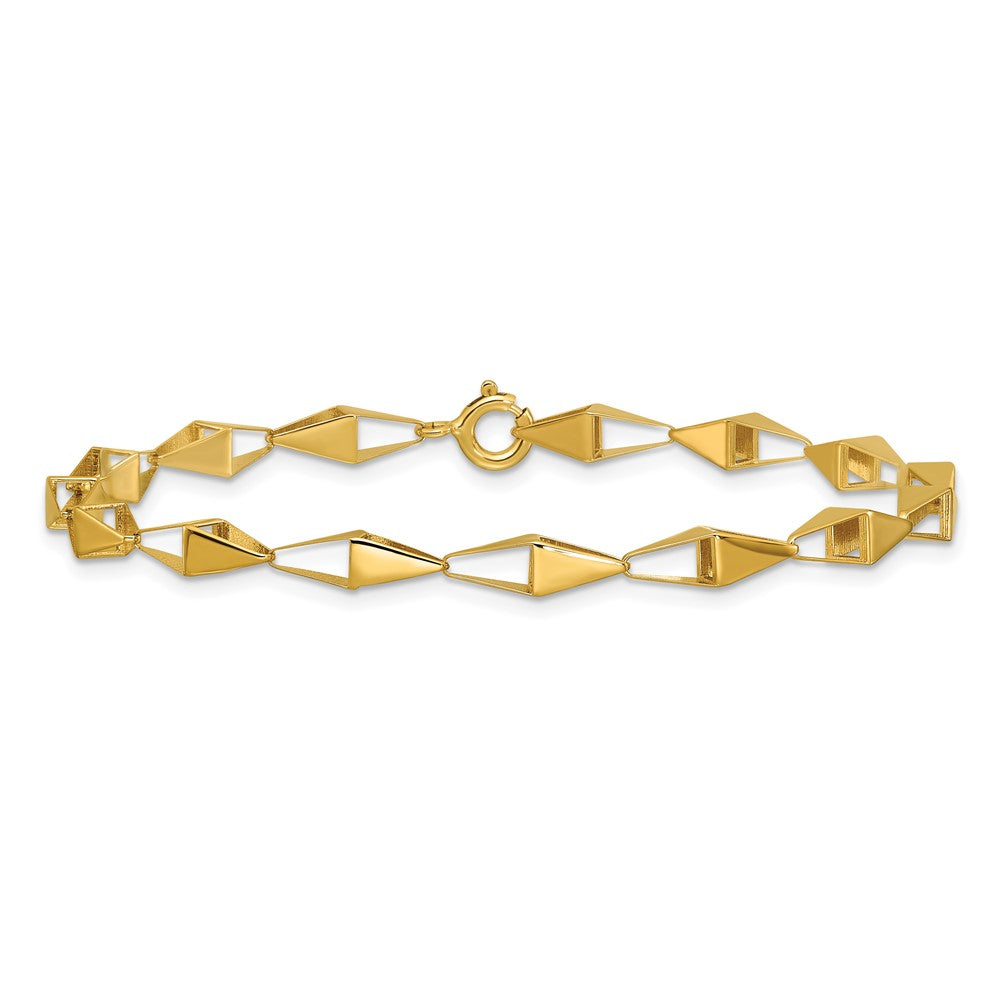 14K Gelbgold Poliert Geometric Glieder Armband
