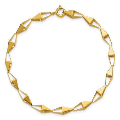 14K Gelbgold Poliert Geometric Glieder Armband