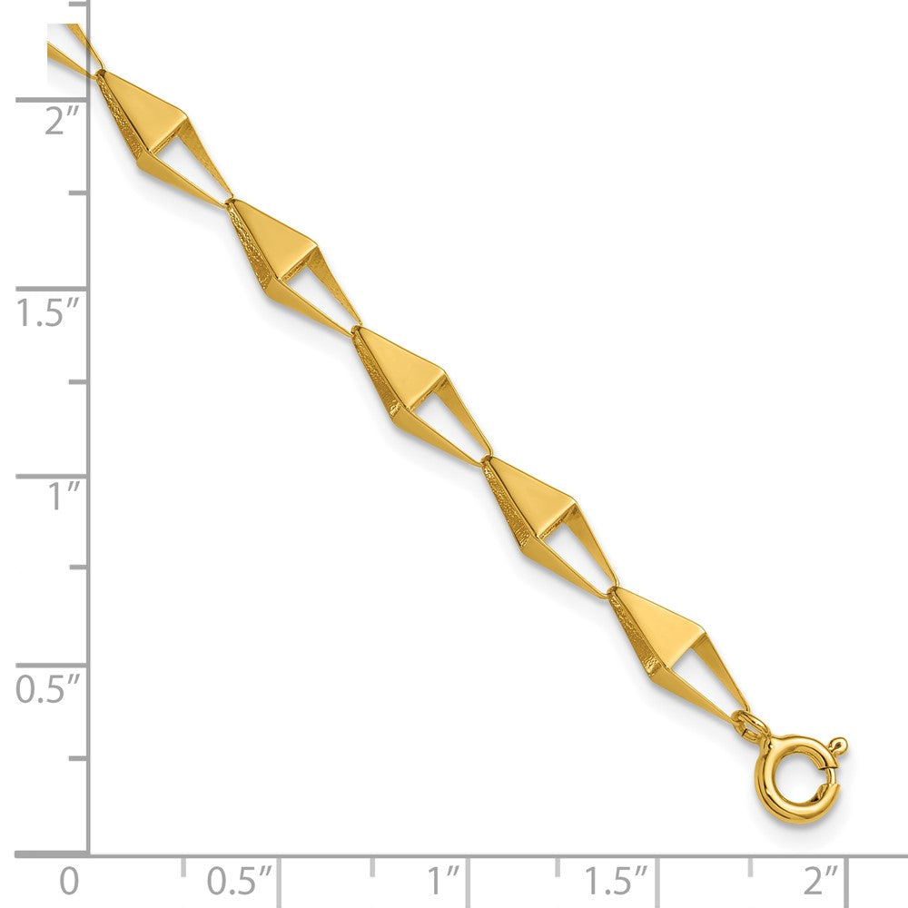 14K Gelbgold Poliert Geometric Glieder Armband