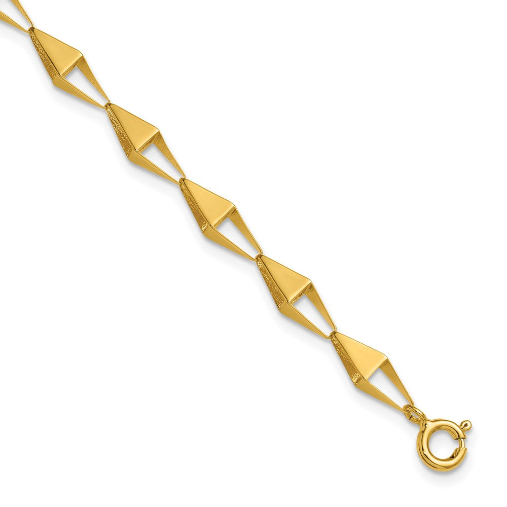 14K Gelbgold Poliert Geometric Glieder Armband
