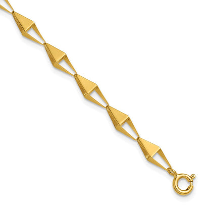 14K Gelbgold Poliert Geometric Glieder Armband
