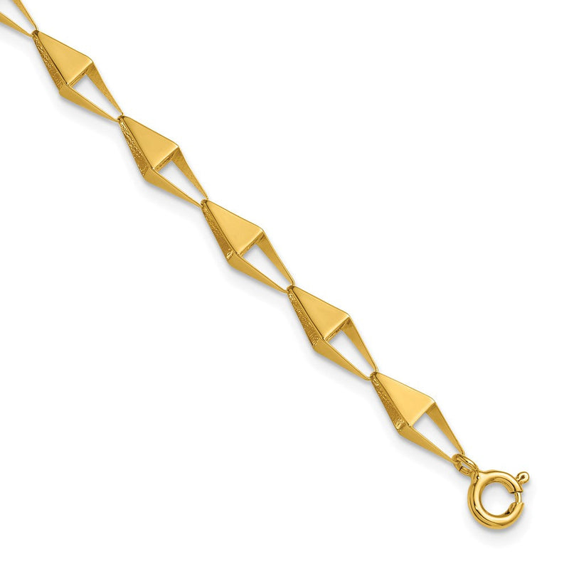 14K Gelbgold Poliert Geometric Glieder Armband
