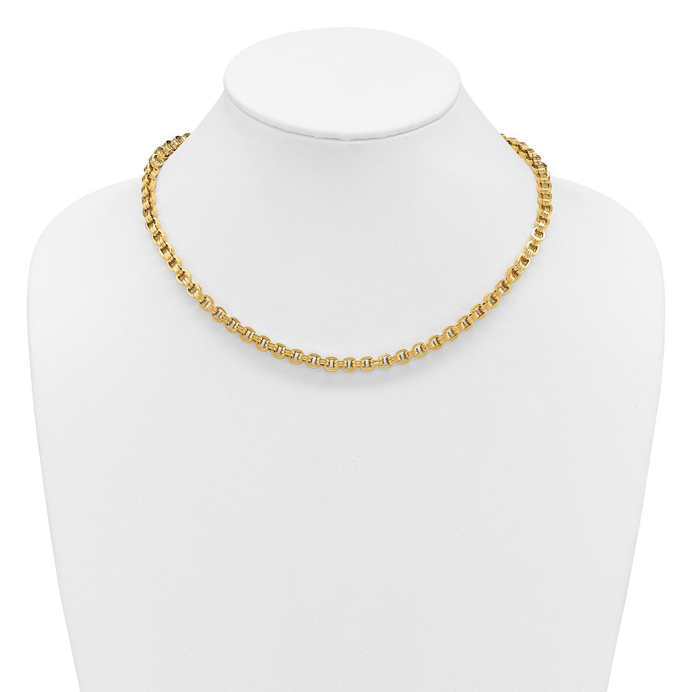 14K Gelbgold Poliert Fantasieglieder Halskette