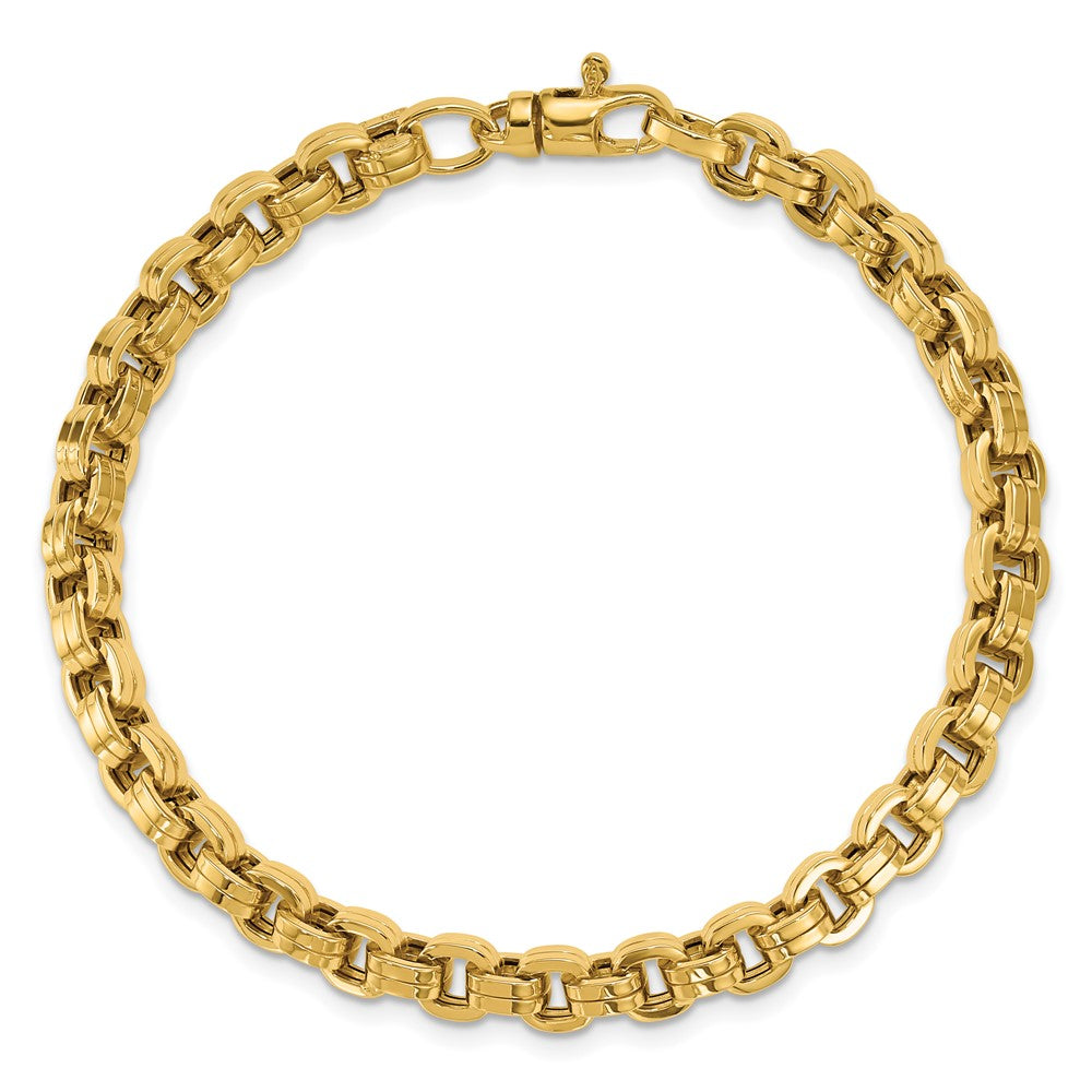 14K Gelbgold Poliert Fantasieglieder Armband