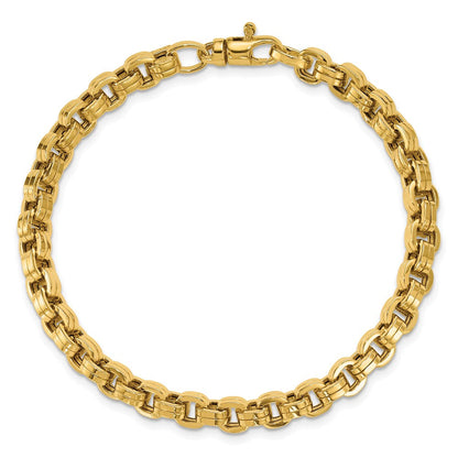 14K Gelbgold Poliert Fantasieglieder Armband