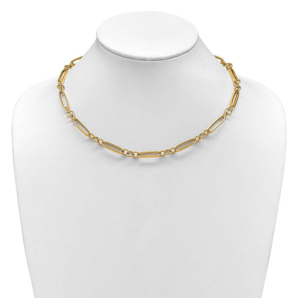 14K Gelbgold Poliert Fantasieglieder Halskette