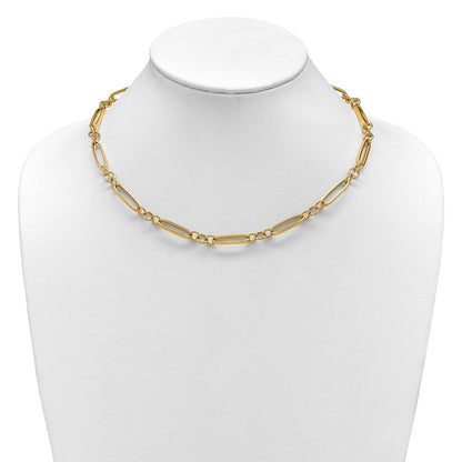 14K Gelbgold Poliert Fantasieglieder Halskette
