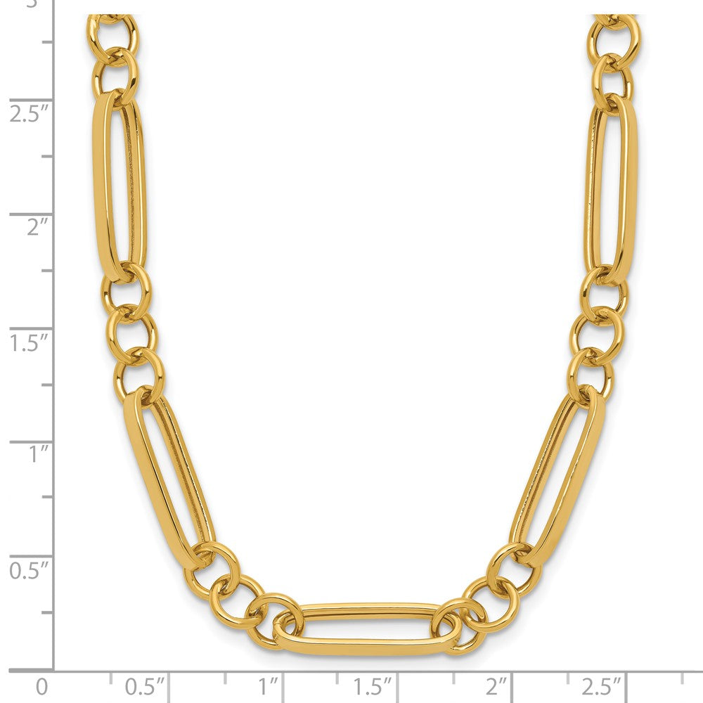 14K Gelbgold Poliert Fantasieglieder Halskette