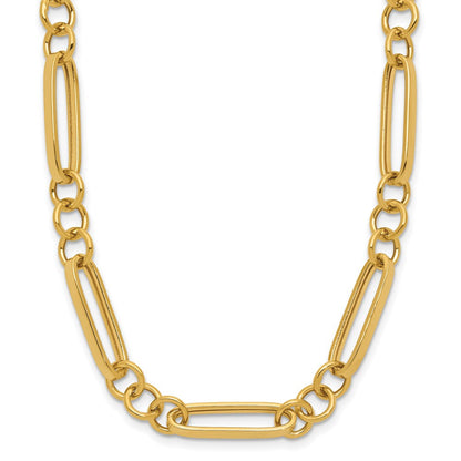 14K Gelbgold Poliert Fantasieglieder Halskette