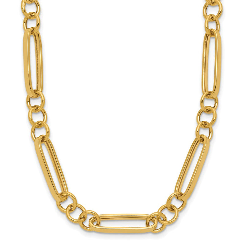 14K Gelbgold Poliert Fantasieglieder Halskette