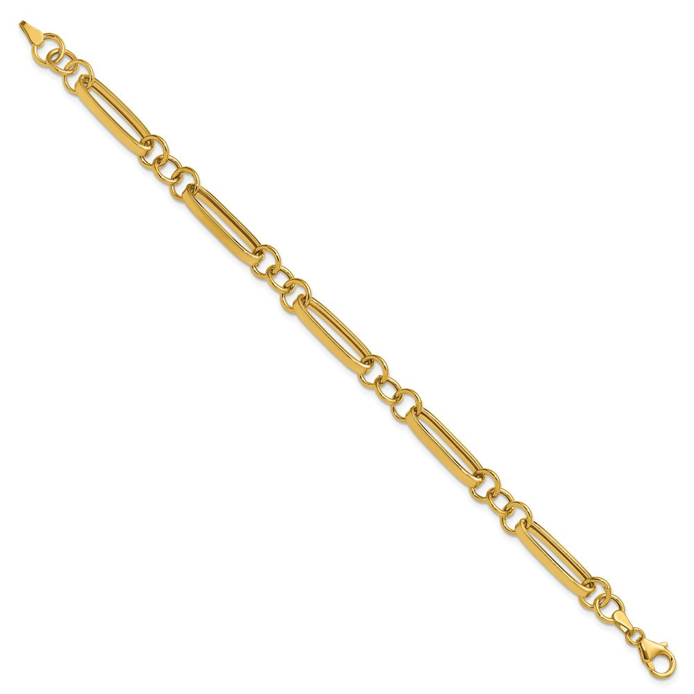 14K Gelbgold Poliert Fantasieglieder Armband