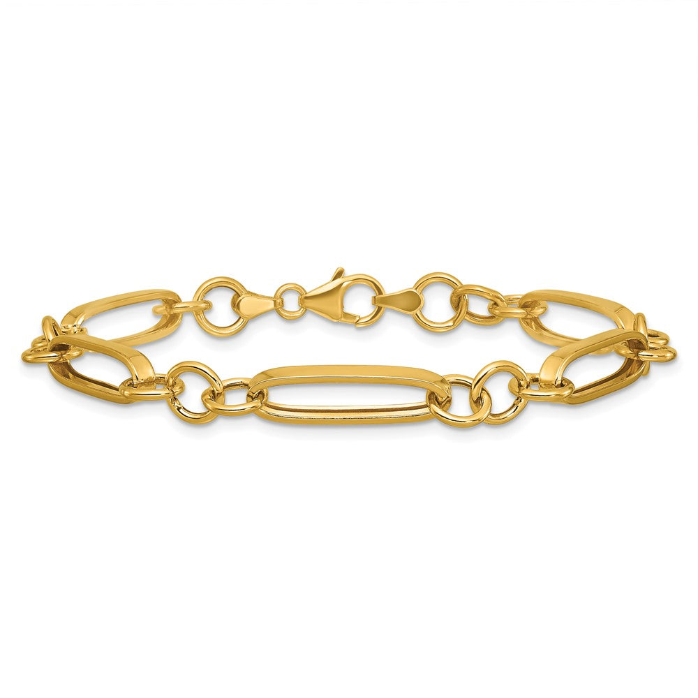 14K Gelbgold Poliert Fantasieglieder Armband