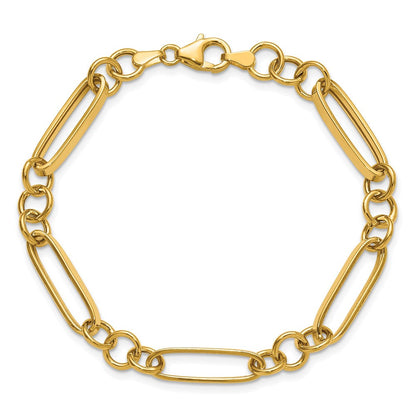 14K Gelbgold Poliert Fantasieglieder Armband