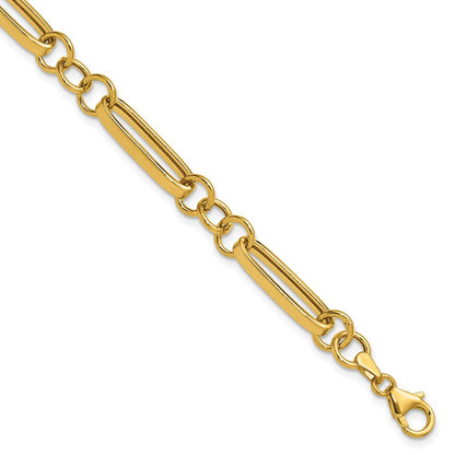 14K Gelbgold Poliert Fantasieglieder Armband