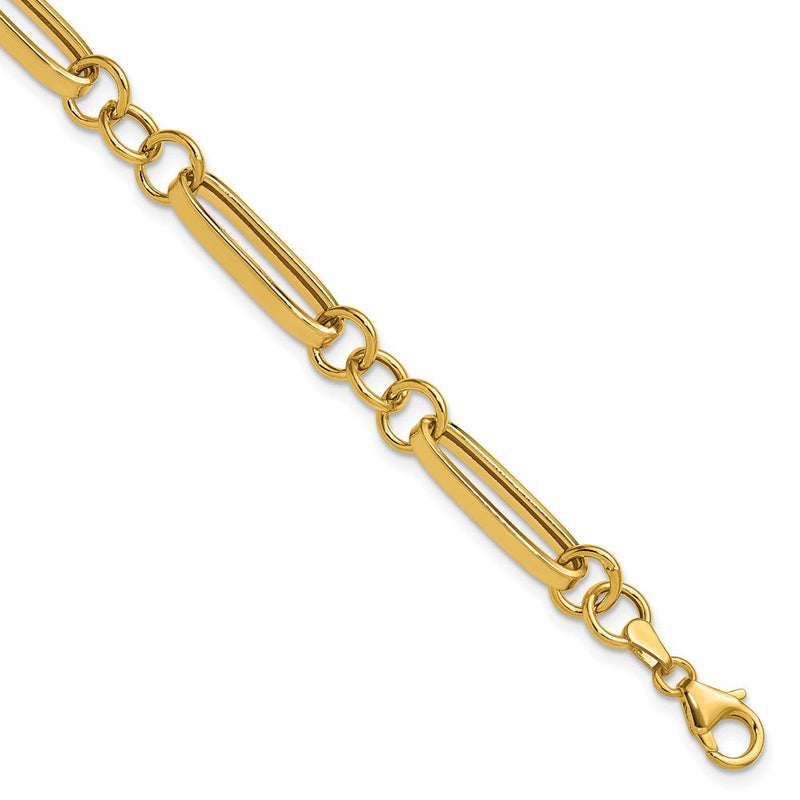 14K Gelbgold Poliert Fantasieglieder Armband