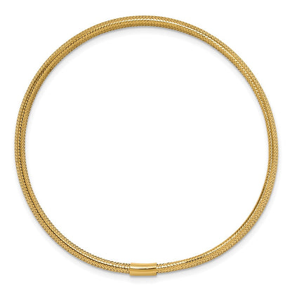 14K Gelbgold Poliert Dehnbar Schieber auf Armband
