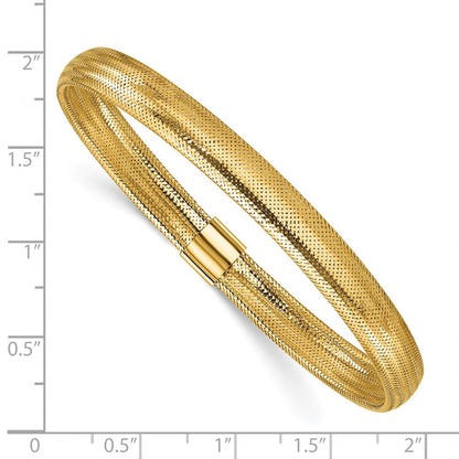 14K Gelbgold Poliert Dehnbar Schieber auf Armband