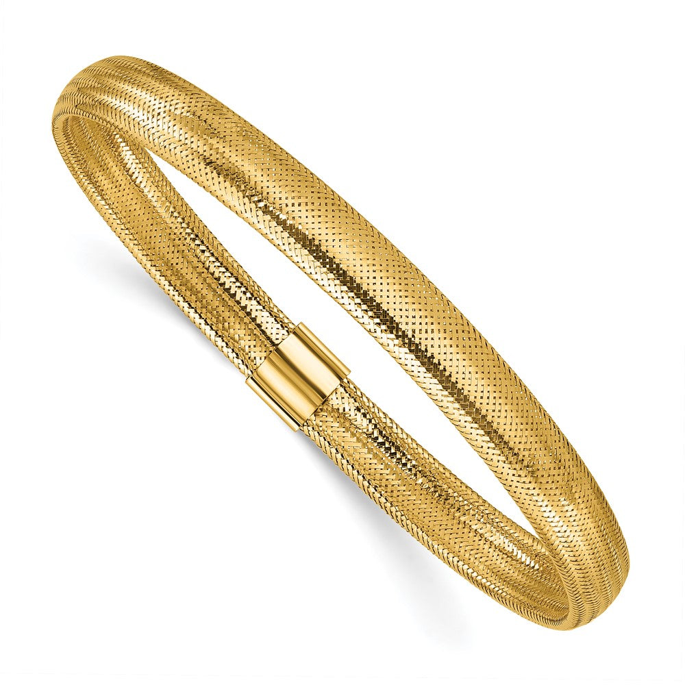 14K Gelbgold Poliert Dehnbar Schieber auf Armband