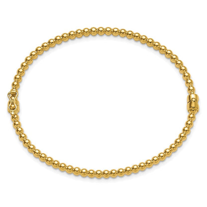 14K Gelbgold Poliert Gekugelt Klappbar Armreif