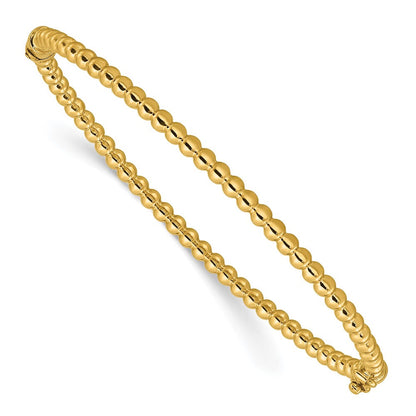 14K Gelbgold Poliert Gekugelt Klappbar Armreif