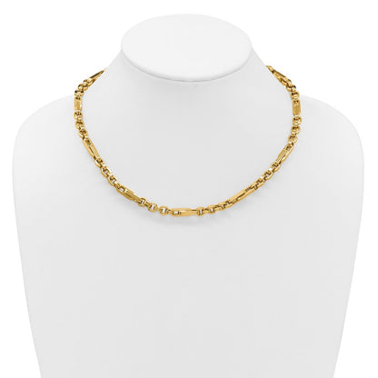 14K Gelbgold Poliert Fantasieglieder Halskette