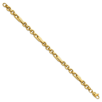 14K Gelbgold Poliert Fantasieglieder Armband