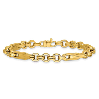 14K Gelbgold Poliert Fantasieglieder Armband