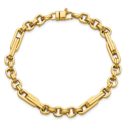 14K Gelbgold Poliert Fantasieglieder Armband