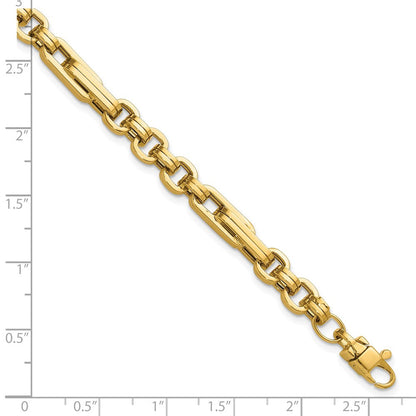 14K Gelbgold Poliert Fantasieglieder Armband