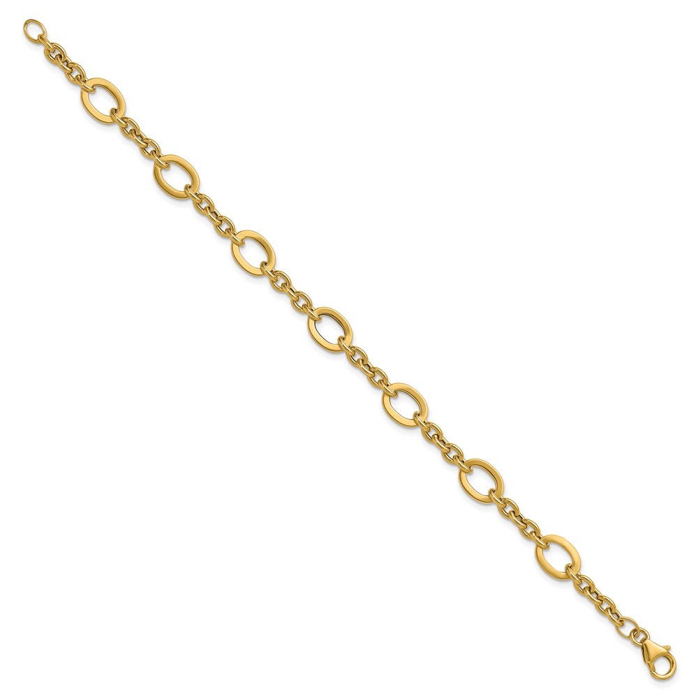 14K Gelbgold Poliert Fantasieglieder Armband