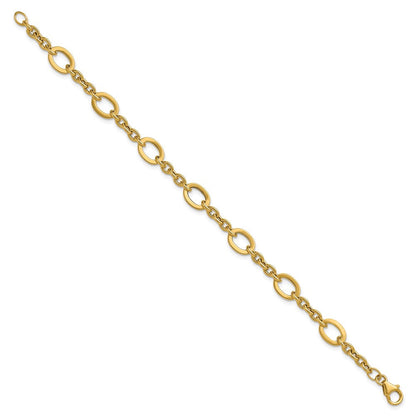 14K Gelbgold Poliert Fantasieglieder Armband