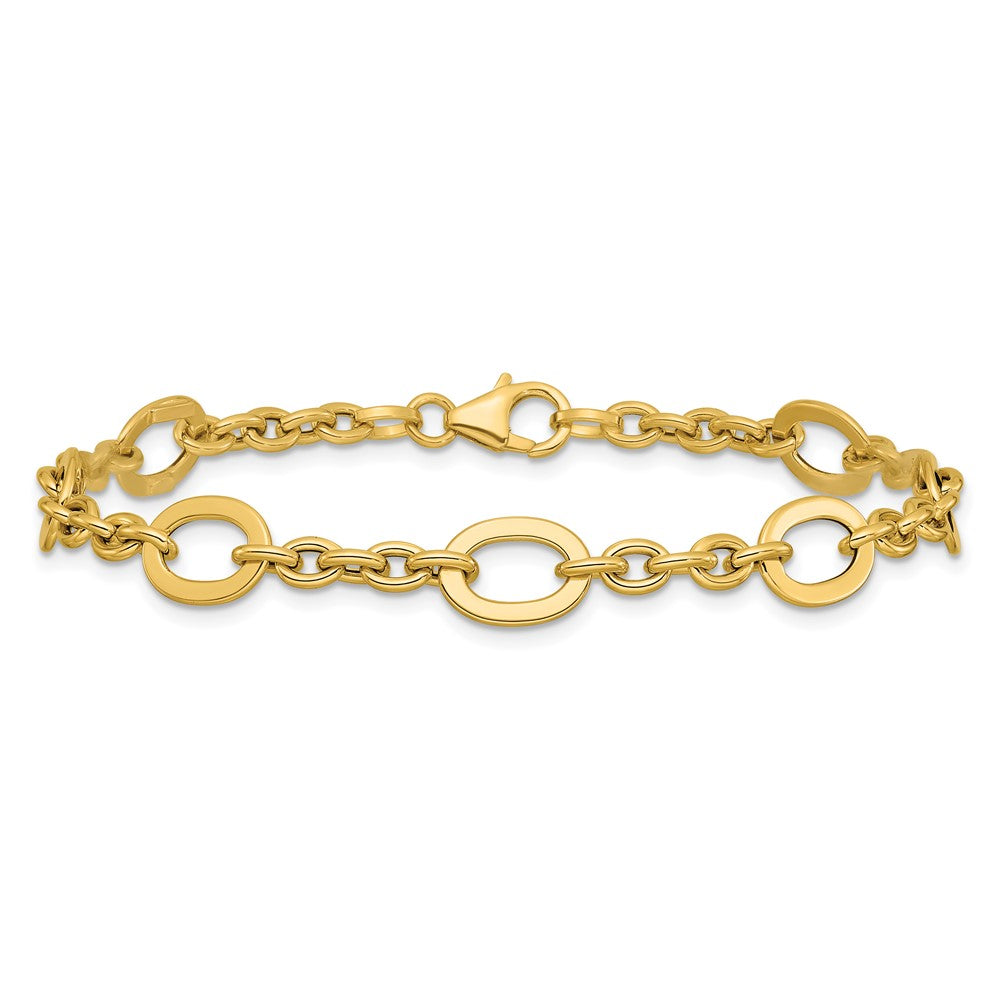 14K Gelbgold Poliert Fantasieglieder Armband