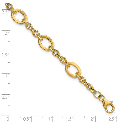 14K Gelbgold Poliert Fantasieglieder Armband