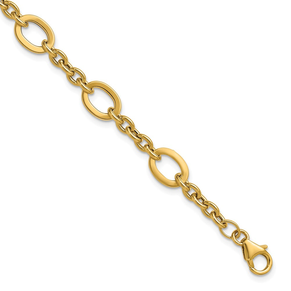 14K Gelbgold Poliert Fantasieglieder Armband