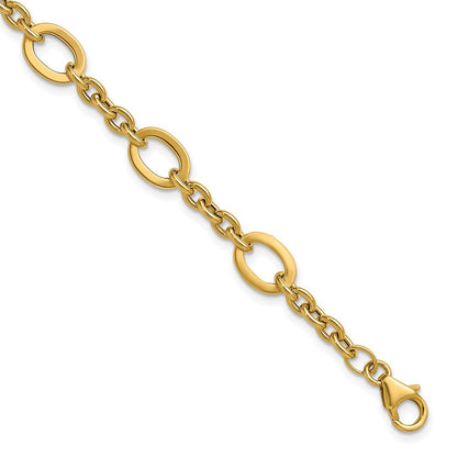 14K Gelbgold Poliert Fantasieglieder Armband