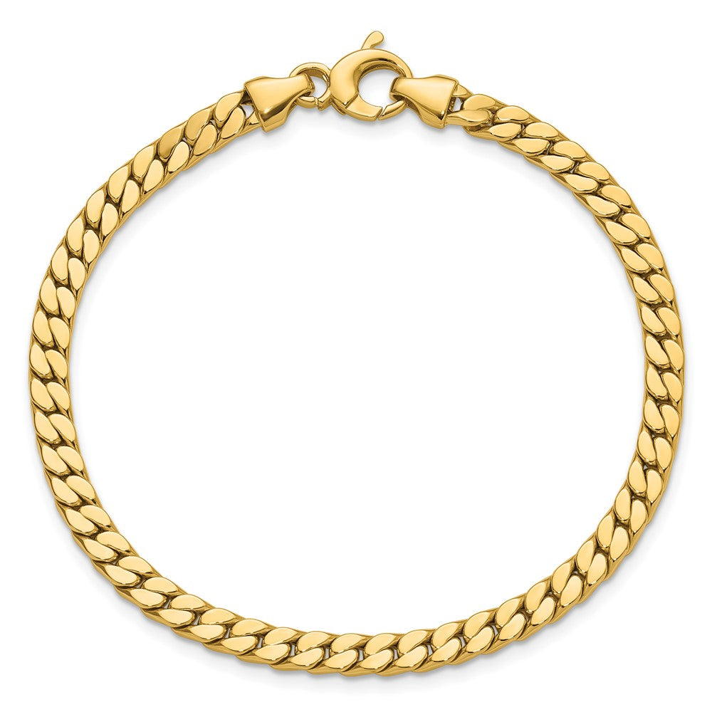 14K Gelbgold Poliert Fantasie Panzer Glieder Armband