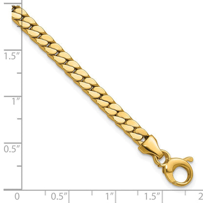 14K Gelbgold Poliert Fantasie Panzer Glieder Armband