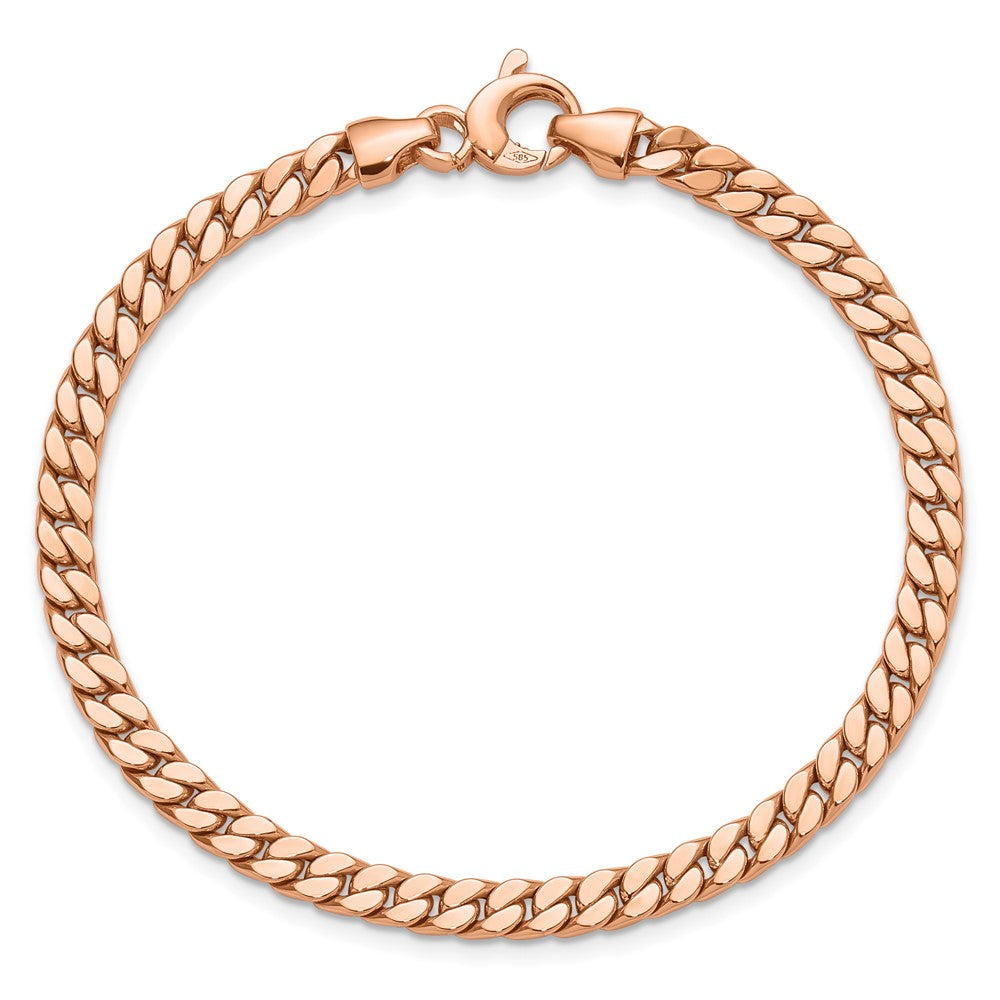 14K Roségold Poliert Fantasie Panzer Glieder Armband