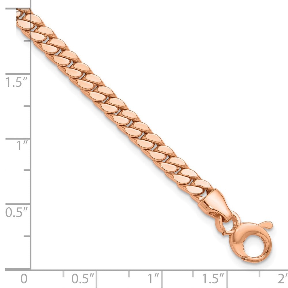 14K Roségold Poliert Fantasie Panzer Glieder Armband