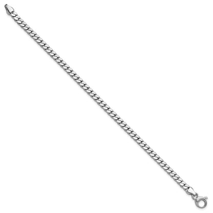 14K Weißgold Poliert Fantasie Panzer Glieder Armband