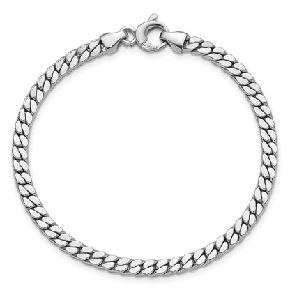 14K Weißgold Poliert Fantasie Panzer Glieder Armband