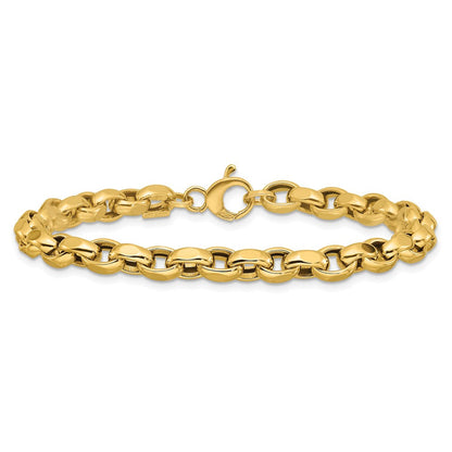 14K Gelbgold Poliert Fantasieglieder Armband