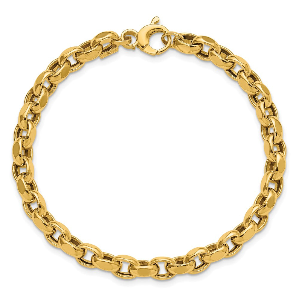 14K Gelbgold Poliert Fantasieglieder Armband