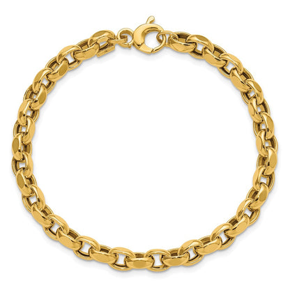 14K Gelbgold Poliert Fantasieglieder Armband