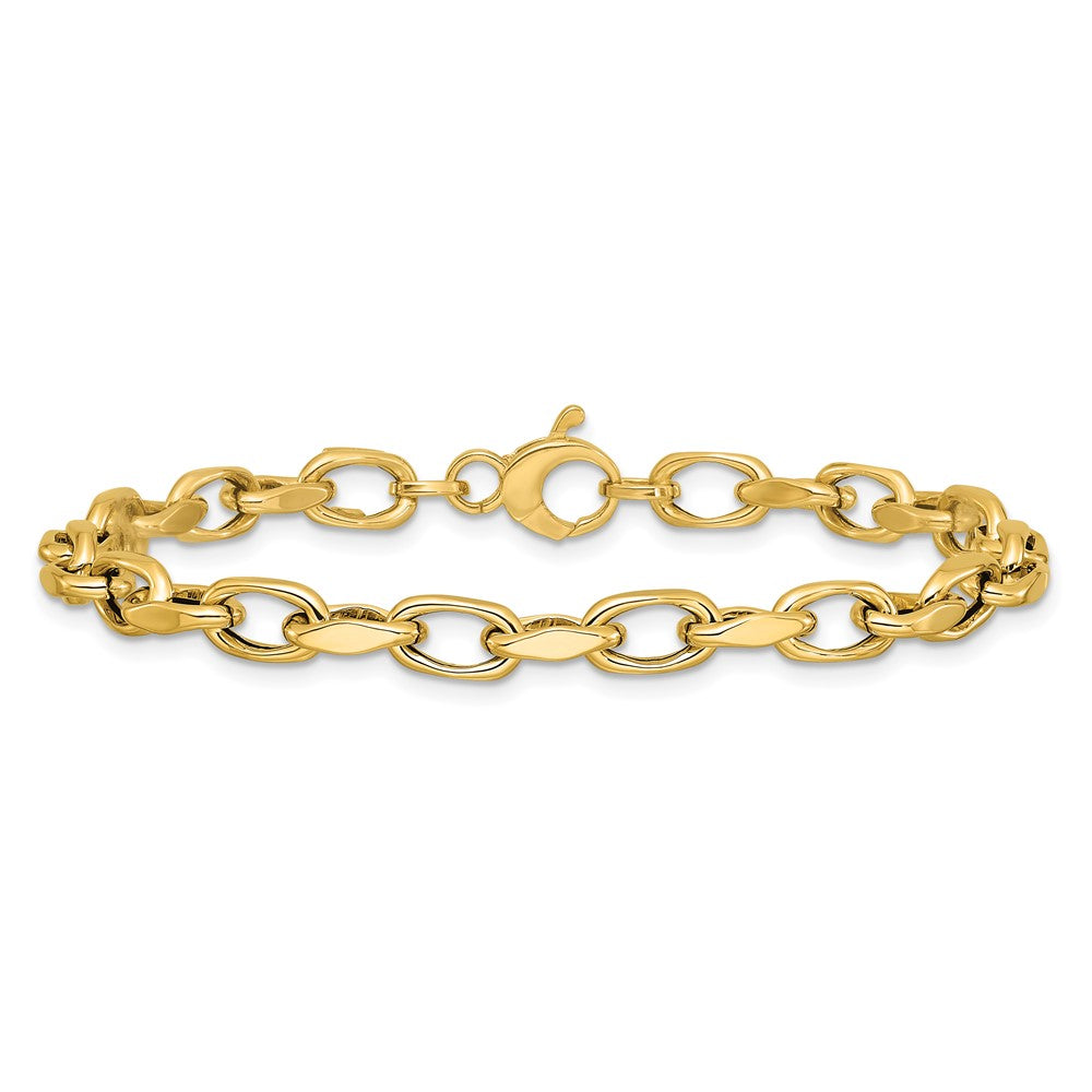 14K Gelbgold Poliert Fantasieglieder Armband