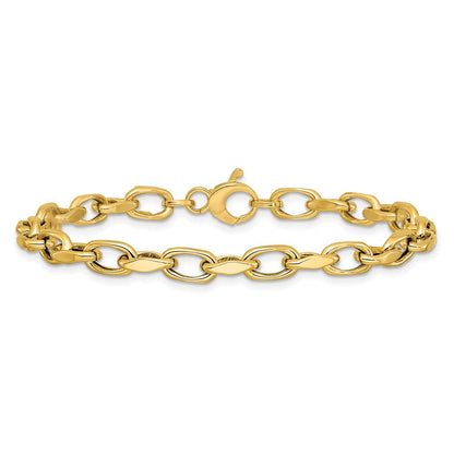 14K Gelbgold Poliert Fantasieglieder Armband